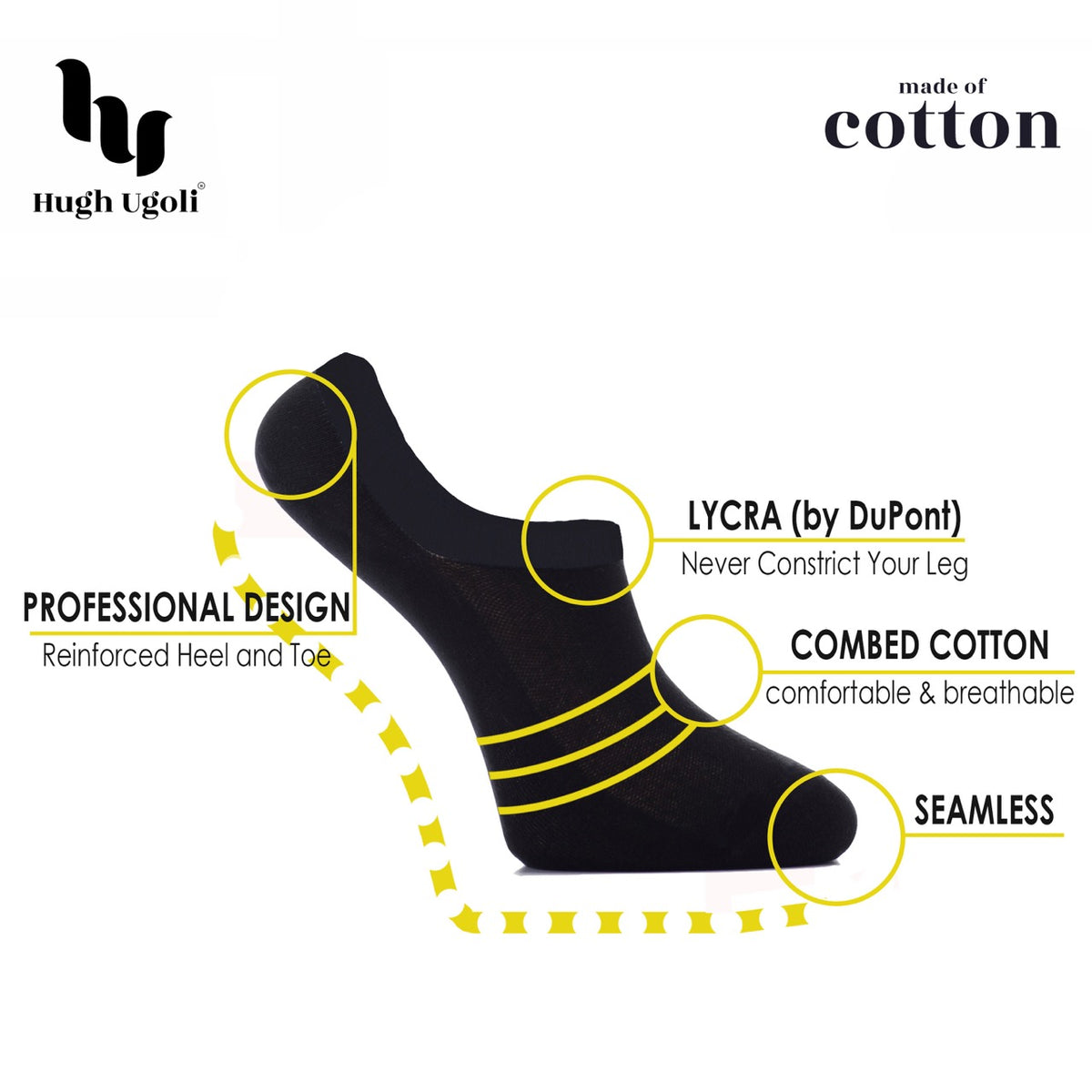 These cotton no-show plain socks are perfect for a comfortable and discreet fit.
