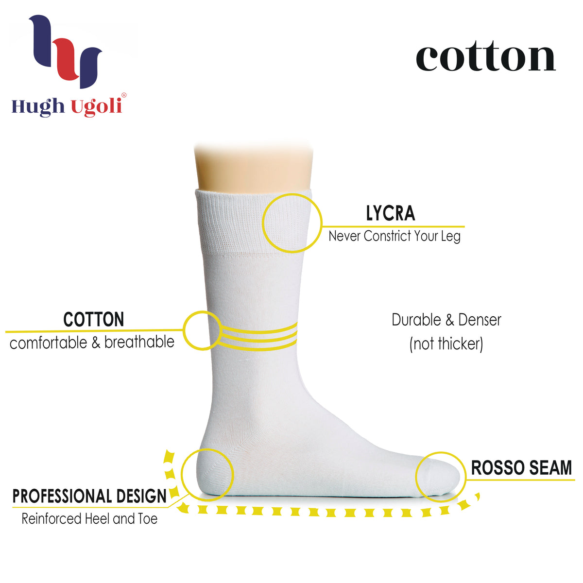 Men's Regenerated Cotton Dress Crew Socks, 3 Pairs