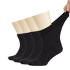 Three pairs of Men's Diabetic Ankle Socks in black, neatly arranged on a white background.