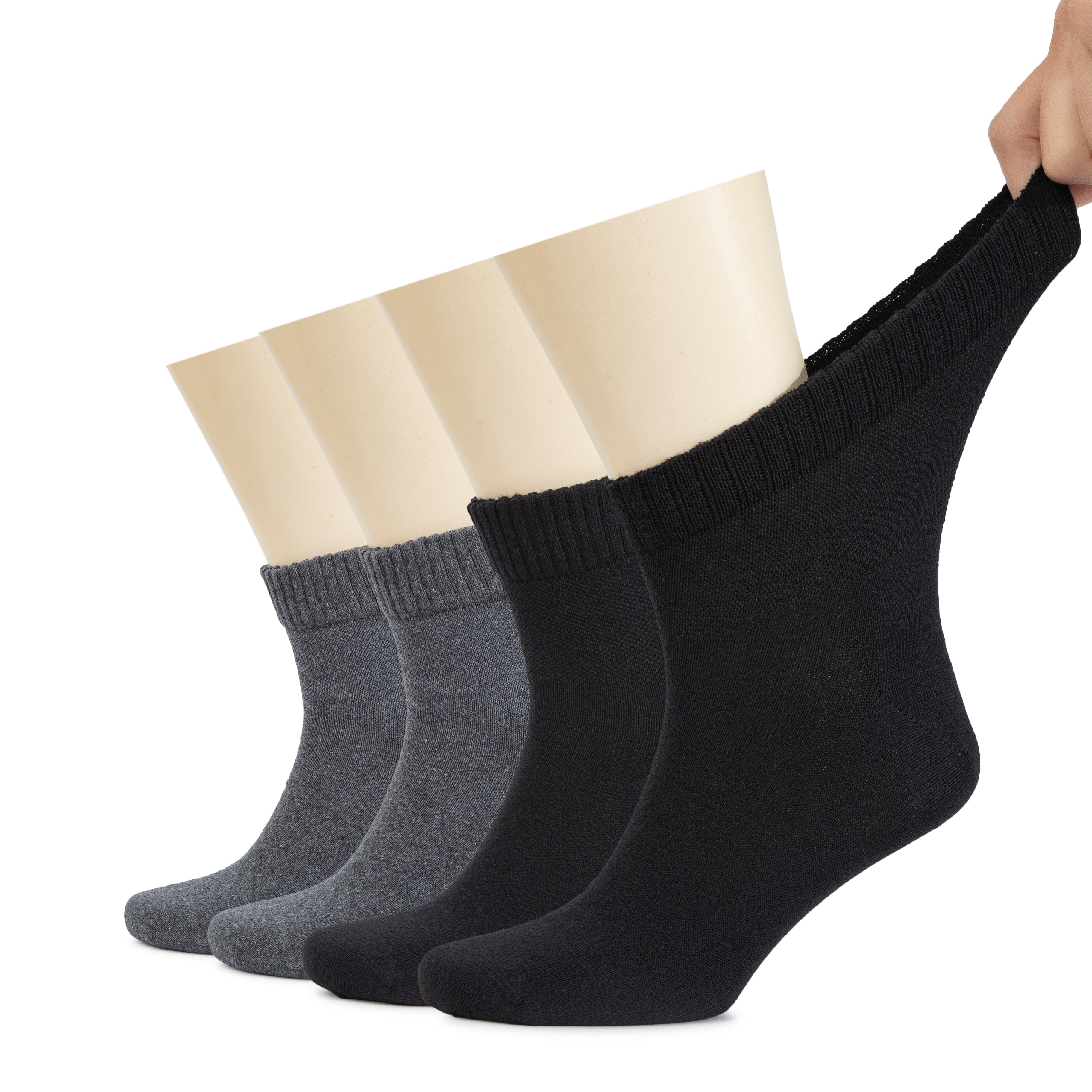 Men's Diabetic Ankle Thin Cotton Socks, 4 Pairs