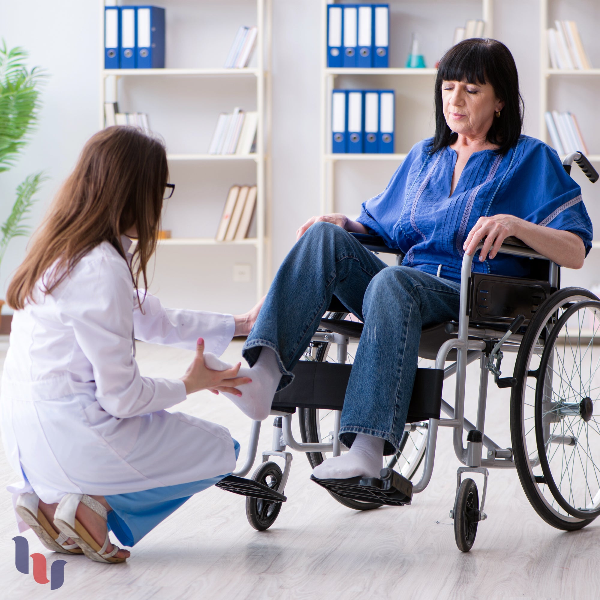 Hugh Ugoli comfort socks shown in wheelchair lifestyle setting, soft everyday socks for home use and relaxed daily routines
