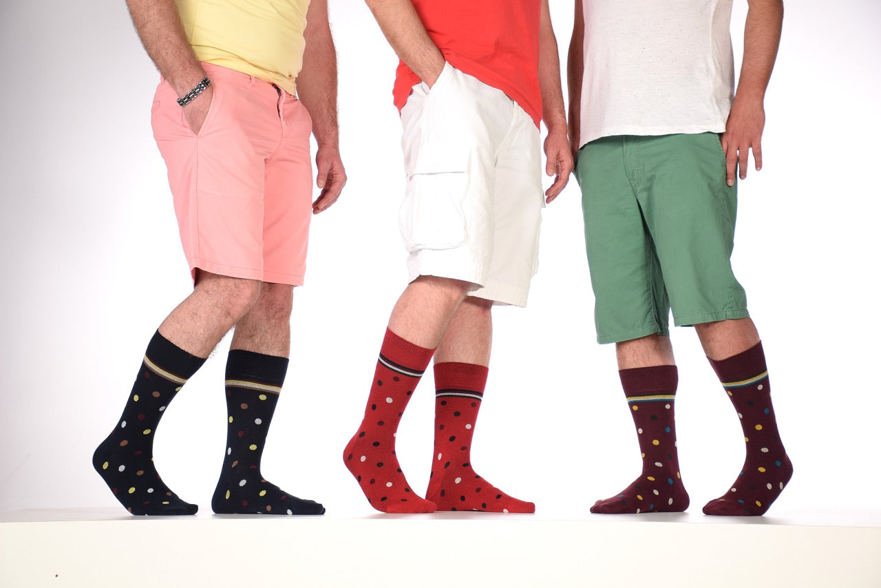 Fancy Cotton Dress Crew Socks For Mens With Gift Box, 6 Pairs