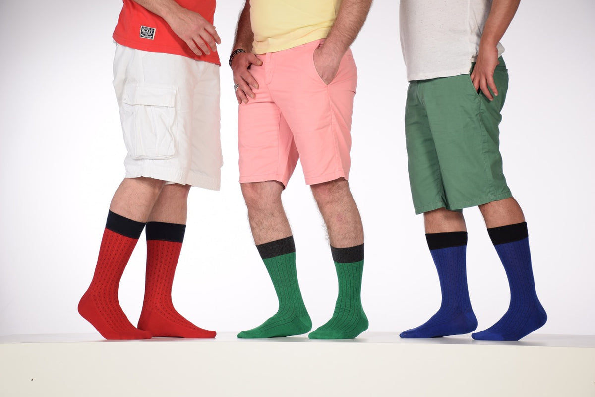Fancy Cotton Dress Crew Socks For Mens With Gift Box, 6 Pairs