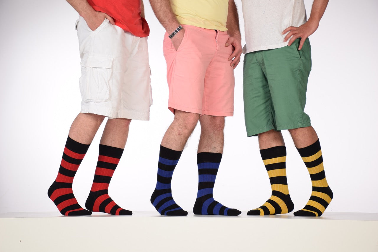 Fancy Cotton Dress Crew Socks For Mens With Gift Box, 6 Pairs