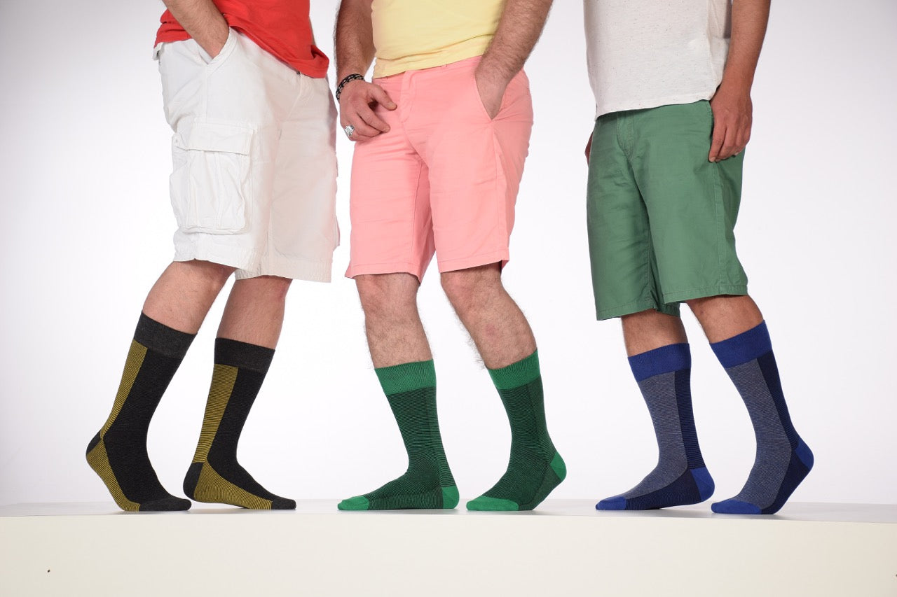 Fancy Cotton Dress Crew Socks For Mens With Gift Box, 6 Pairs