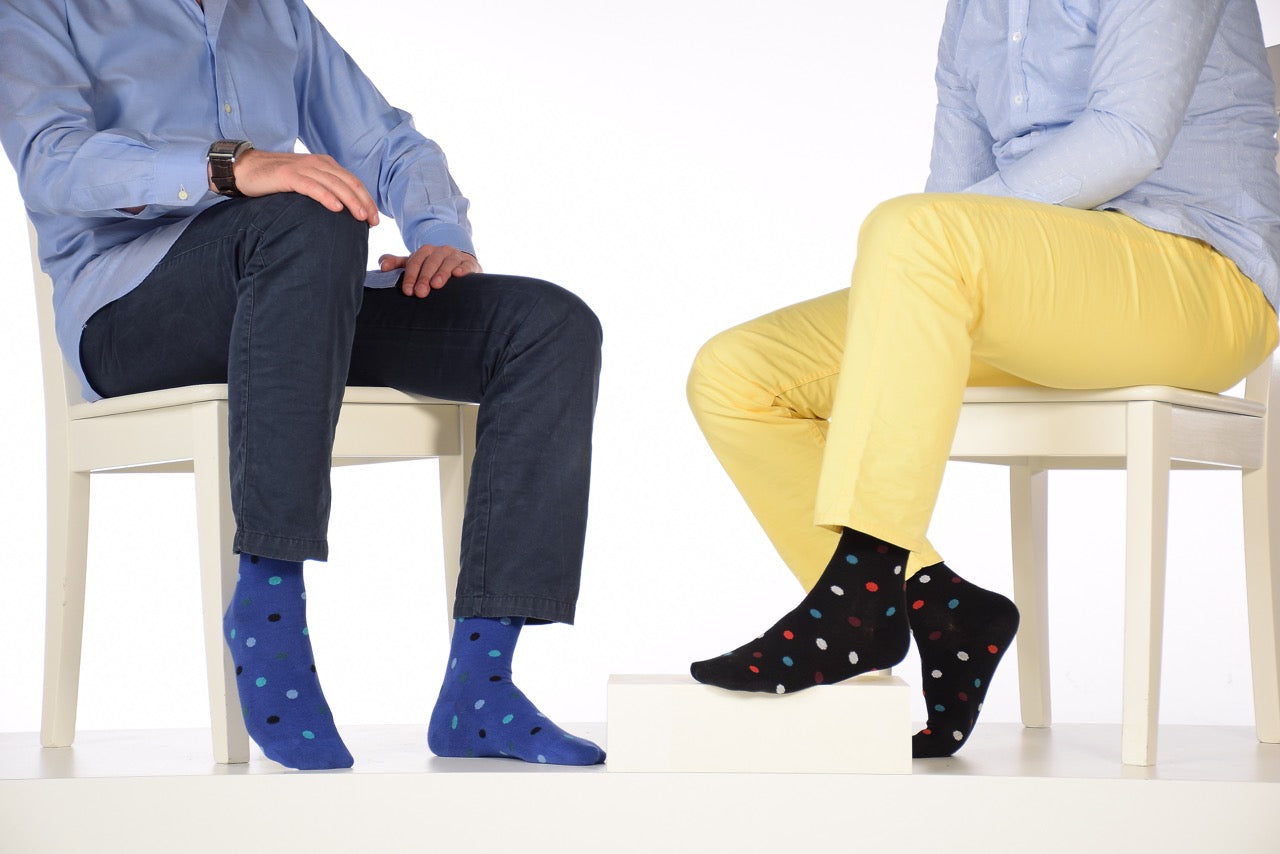 Fancy Cotton Dress Crew Socks For Mens With Gift Box, 6 Pairs