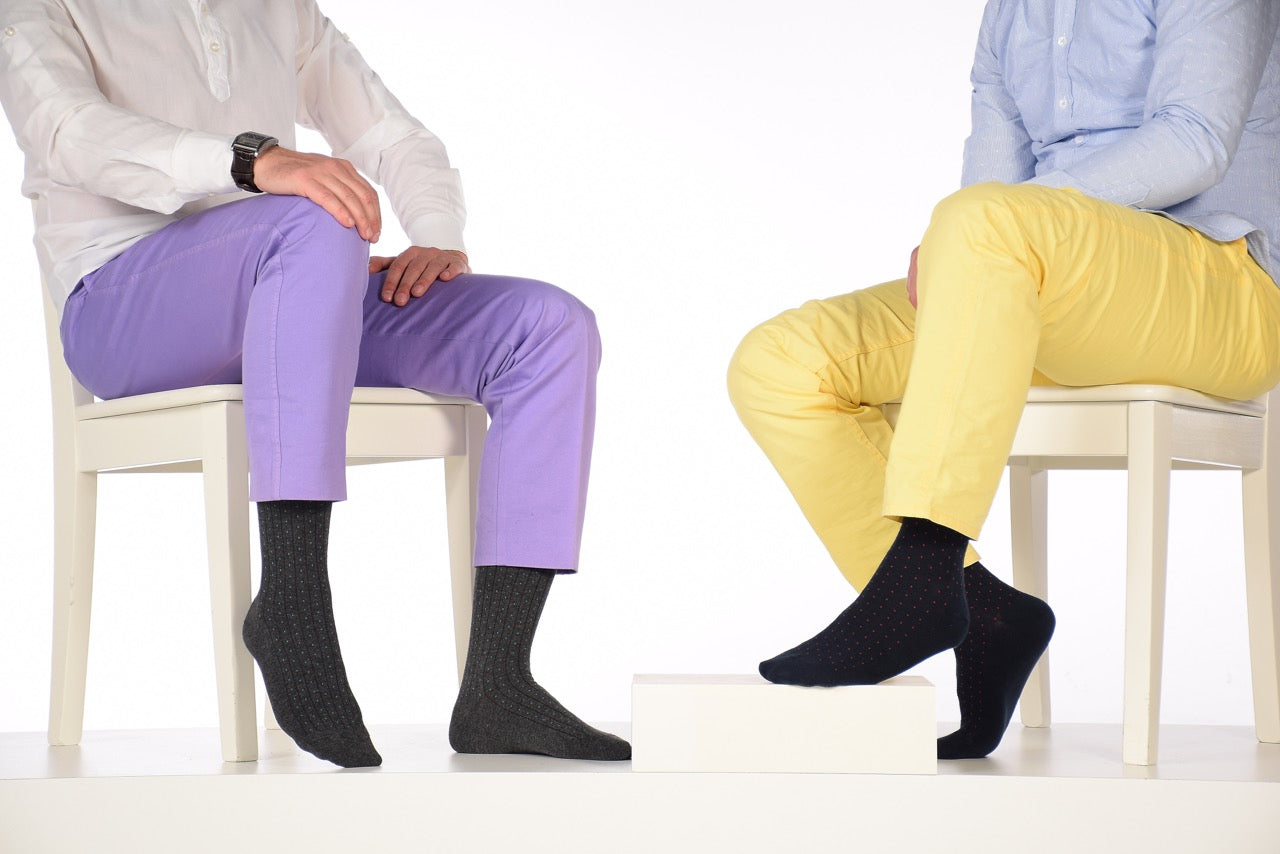 Fancy Cotton Dress Crew Socks For Mens With Gift Box, 6 Pairs