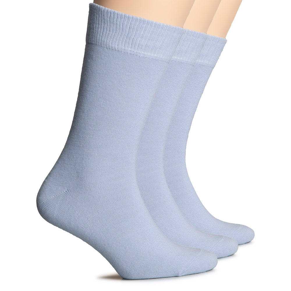 Blue women’s wool crew socks by Hugh Ugoli, breathable comfort with stylish versatility for all-day wear.